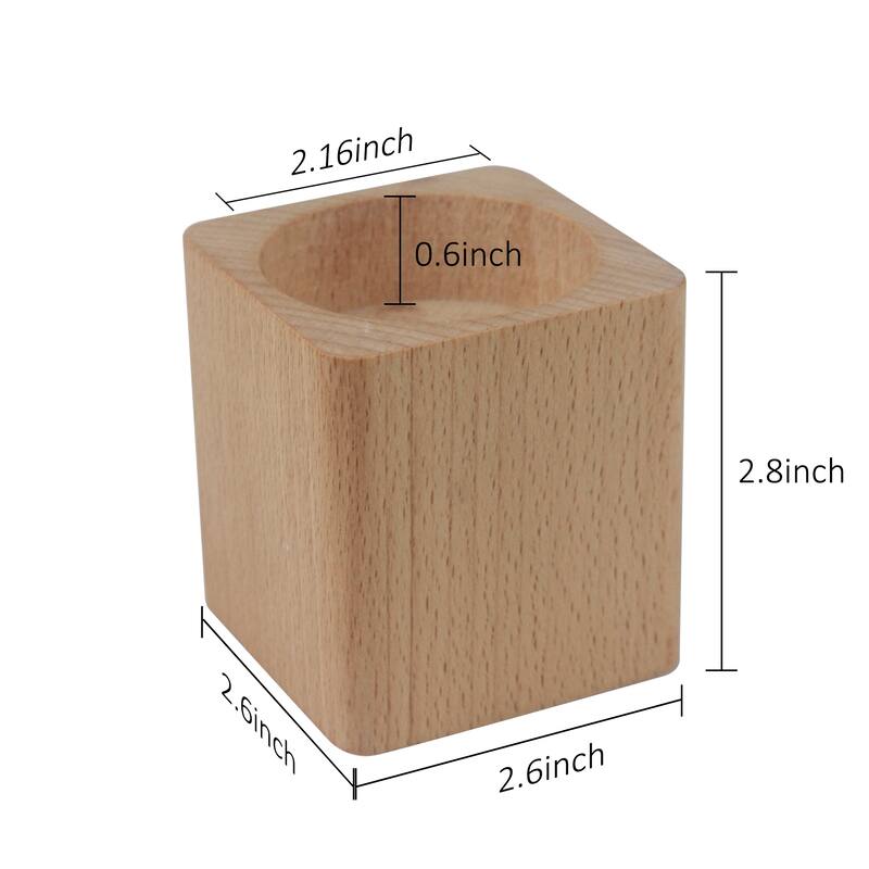 Modern Natural Finish Tealight Candle Holder, Set of 3