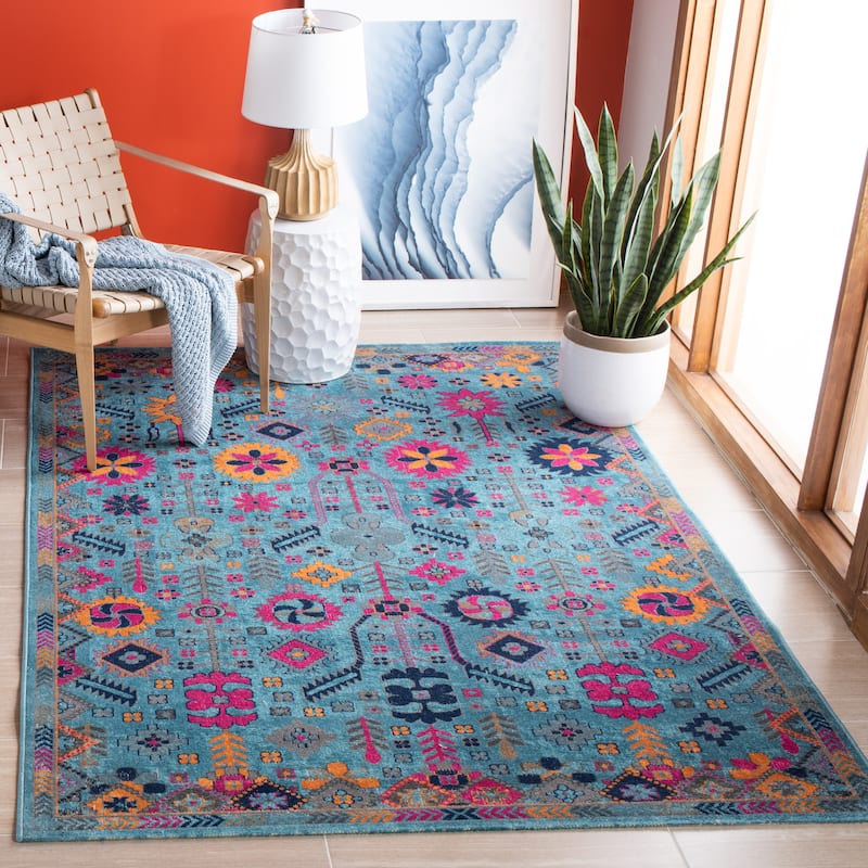 SAFAVIEH Artisan Alessja Distressed Oriental Rug - 9' x 12' - Light Blue/Multi