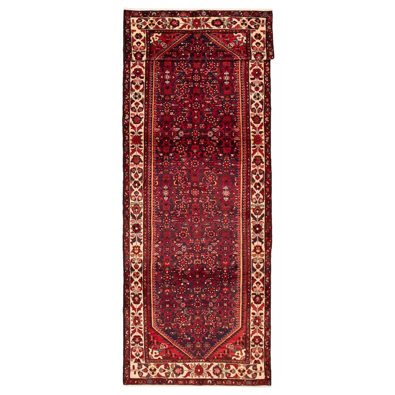 ECARPETGALLERY Hand-knotted Andelz Navy Wool Rug - 4'4 x 14'1 - Dark Navy - 4'4 x 14'1