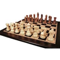 Sheesham Old Russian Chess Set With Ebony / Maple Board - Multicolored - 2 X 17.25 X 17.25 inches