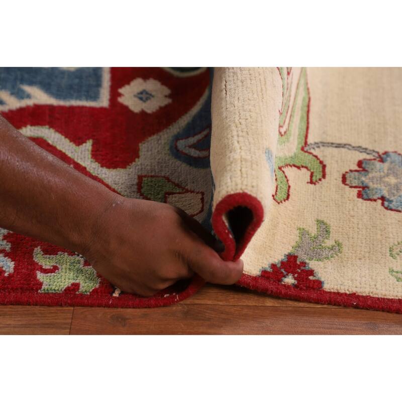 Traditional Kazak Oriental Area Rug Hand-Knotted Wool Carpet - 8'3" x 9'11"