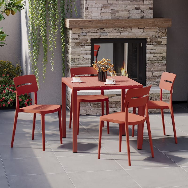 Frond and Form 4-Person Outdoor Square Dining Set