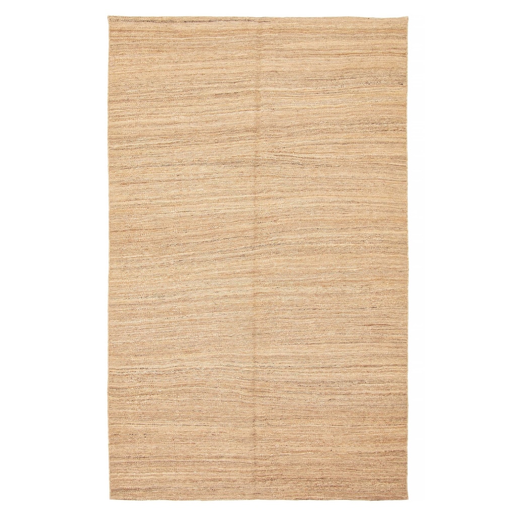 ECARPETGALLERY Flat-Weave Boho Tan Wool Kilim - 4'11 x 8'1