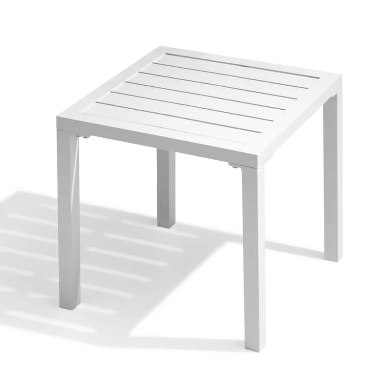 3-piece Outdoor Adjustable Aluminum Reclining Chaise Lounge Chairs with Wheels and Side Table Set
