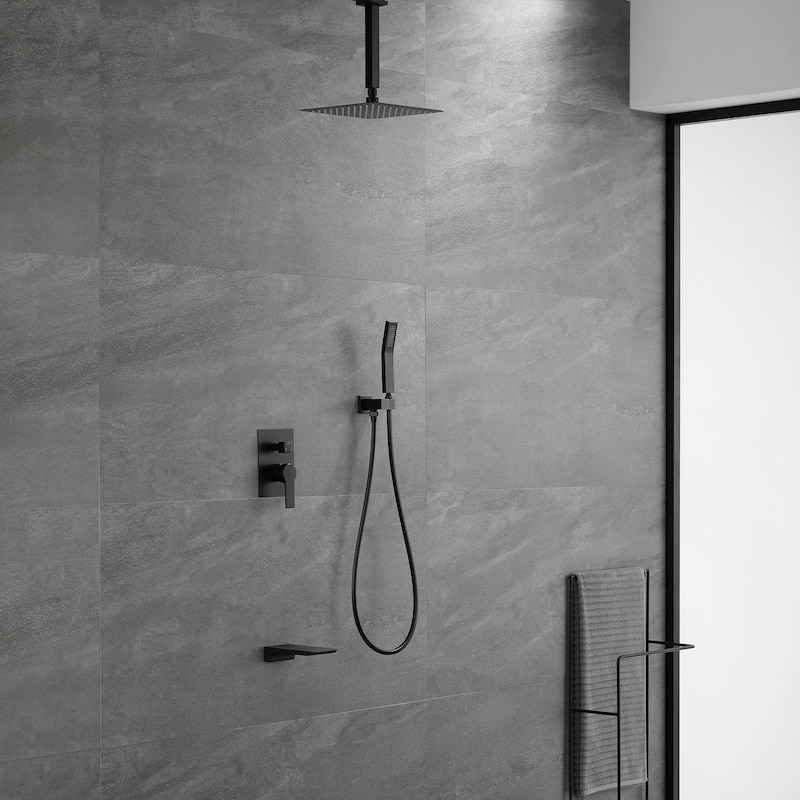 Ceiling Mount Shower Faucet and Tub Faucet with 10 inch Fixed Shower Head