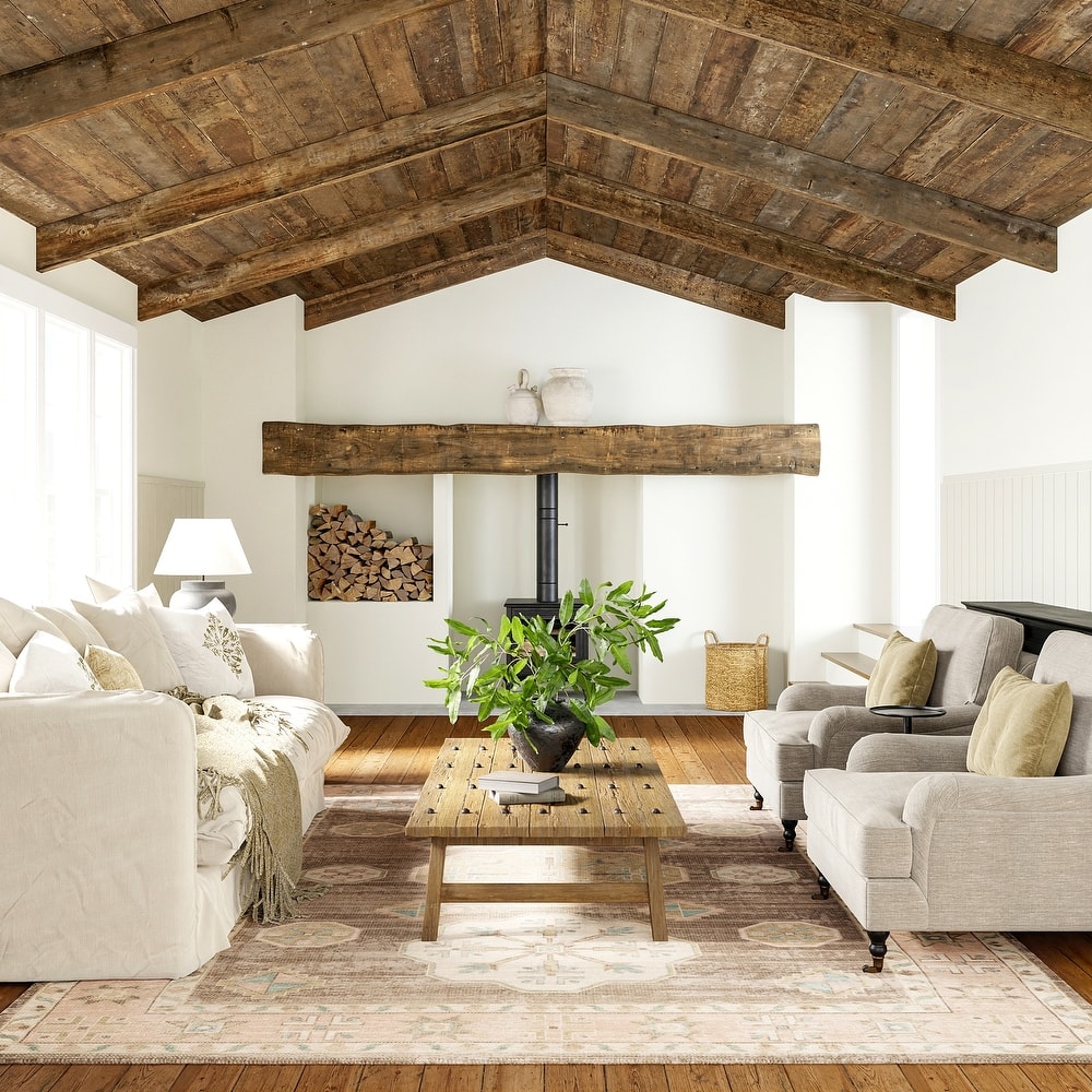 Fawn Medallion Wool and Cotton Area Rug