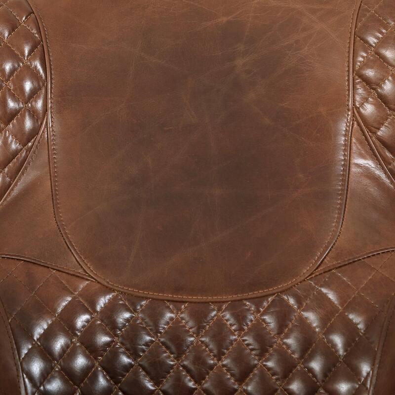 Pasargad Home Aspen Top Grain Leather Wing Chair, Brown - W31"xD34.5"xH33.5"