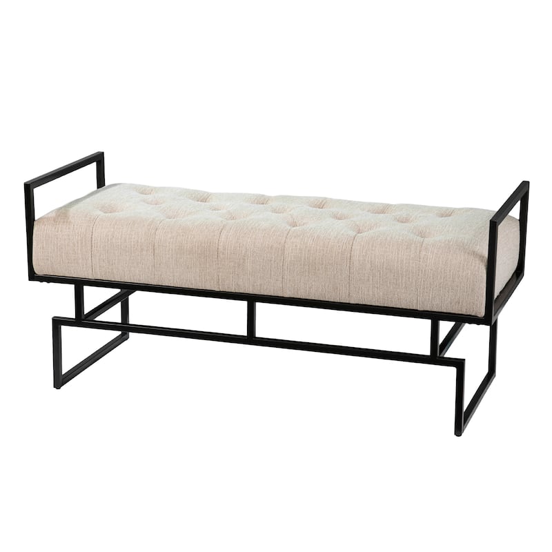 SEI Furniture Capello Contemporary Beige Fabric Bench