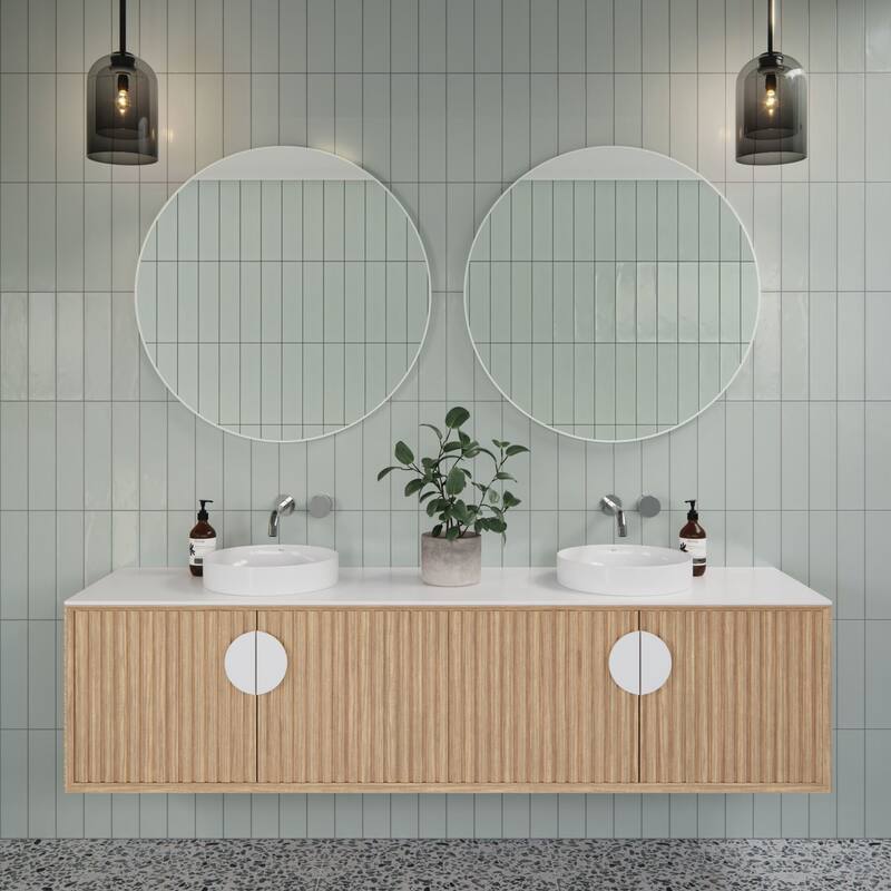Glass Warehouse SF-R-32 Leia 32" Diameter Contemporary Circular Framed - White