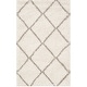 preview thumbnail 127 of 161, SAFAVIEH Hudson Shag Estella Diamond Trellis 2-inch Thick Rug 3' x 5' - Ivory/Grey