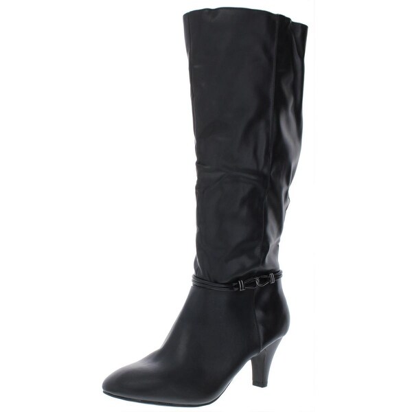 womens leather dress boots wide calf
