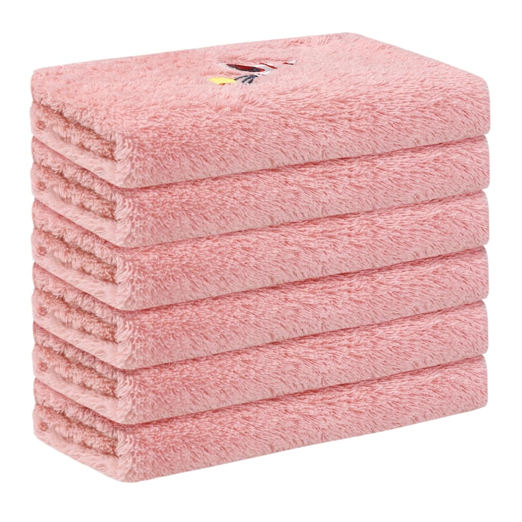 6 Pack Cotton Washcloths, Cartoon Pattern Face Cloths, Highly Absorbent and Lightweight Towels for Bathroom 13"x13"