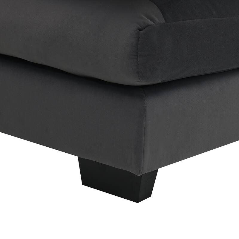 Modular U-shaped Sectional Sofa with 4 Waist Pillows, 6-Seat Upholstered Sofa with Chaise Lounge, Oversized Velvet Cloud Sofa