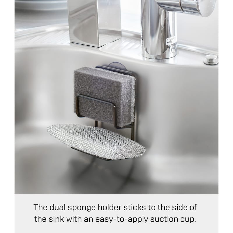 Yamazaki Home Sponge Holder, Steel, Holds 1.1 lbs - L 2.48 x W 2.95 x H 5.0 inches