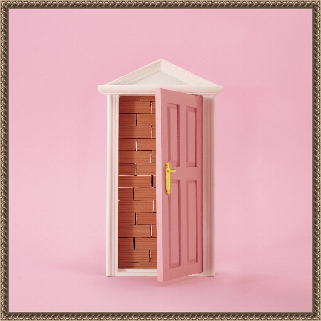 Brick Wall by Julia Ramiro Framed Canvas Wall Art Print