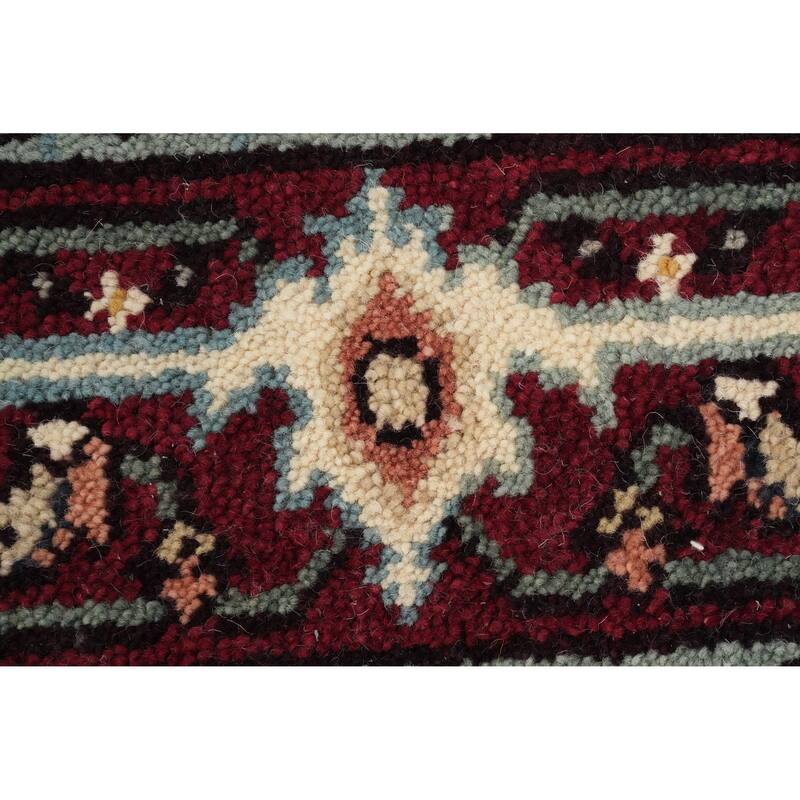 Hand Knotted Oriental 100% Wool Carpet Traditional Medallion Beige & Ivories Heriz (serapi) Area Rug - 6' 0'' X 4' 0''
