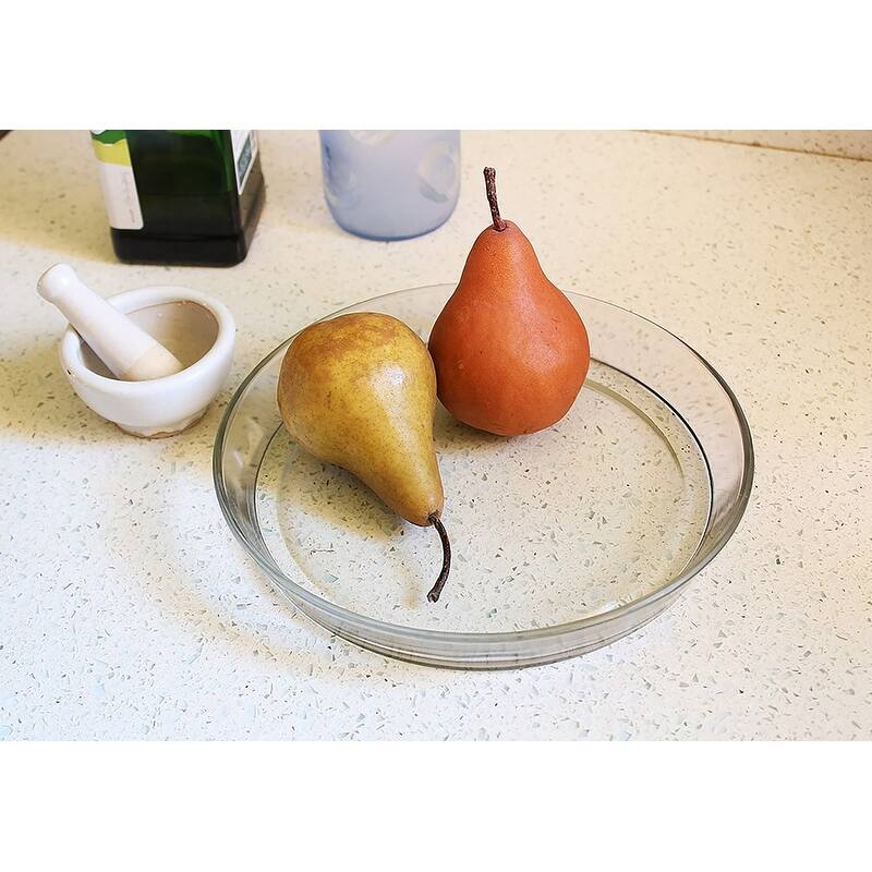 Achla Designs Round Glass Tray for Indoor and Outdoor Gardening,Clear