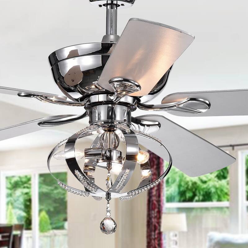 52-inch Silver Lighted Ceiling Fan Royal with Remote