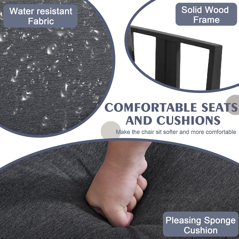 Outdoor Patio Wood Loveseat with Cushion