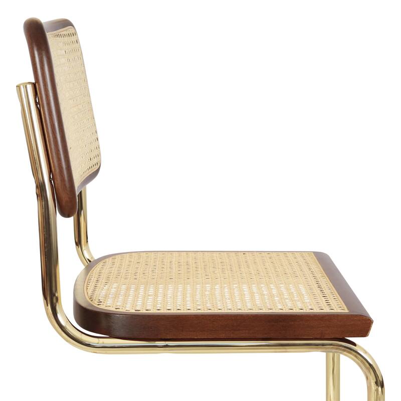 Breuer Chair Company Marcel Breuer Cesca Cane Cantilever Side Chair w/ Brass Steel Frame (Various Wood & Cane Colors)