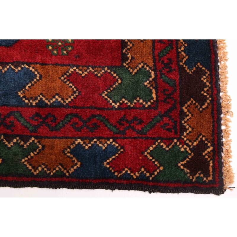 ECARPETGALLERY Hand-knotted Teimani Red Wool Rug - 3'8 x 6'4