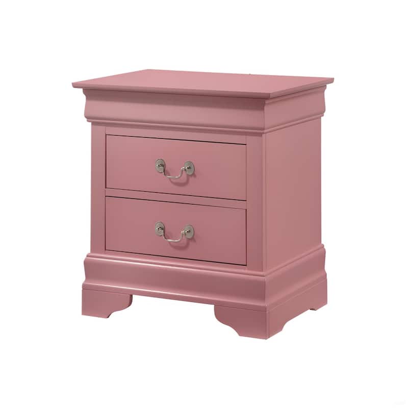 Pink Traditional Nightstand with High-Quality Materials