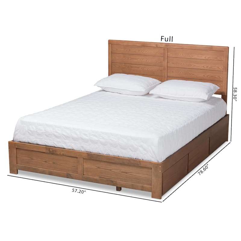Lisa Ash-brown Finished Wood 3-drawer Platform Storage Bed