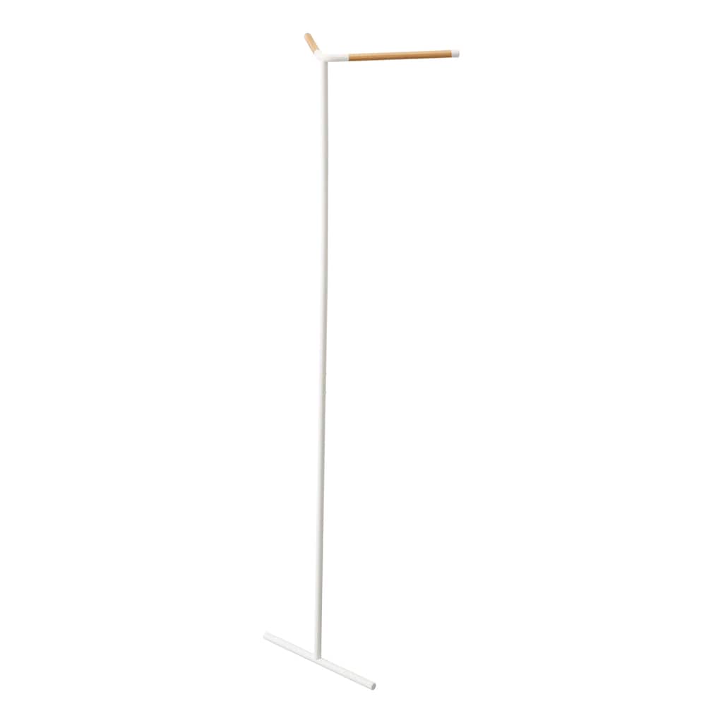 Yamazaki Home Corner Leaning Coat Hanger, Steel and Wood - L 12.4 x W 19.09 x H 62.99 inches
