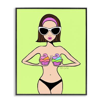Stupell Glam Summer Gal & Cupcakes Framed Giclee Art Design By Katie Conley