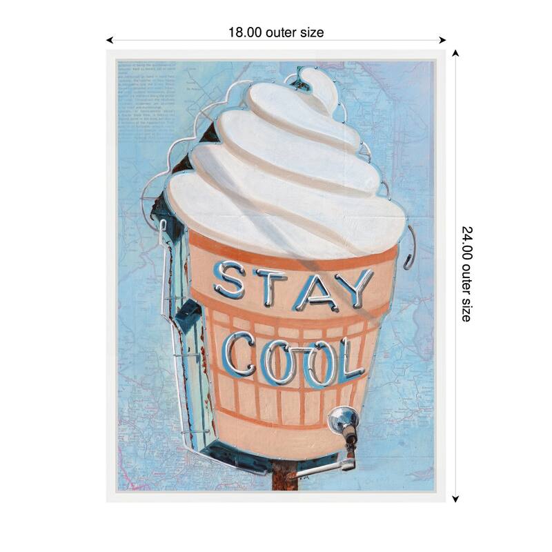 Kate and Laurel Stay Cool by Krista V. Allenstein Framed Canvas Wall Art Print