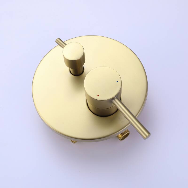 Solid Brass 2 Handle Wall Mounted Roman Tub Faucet With Handheld Shower