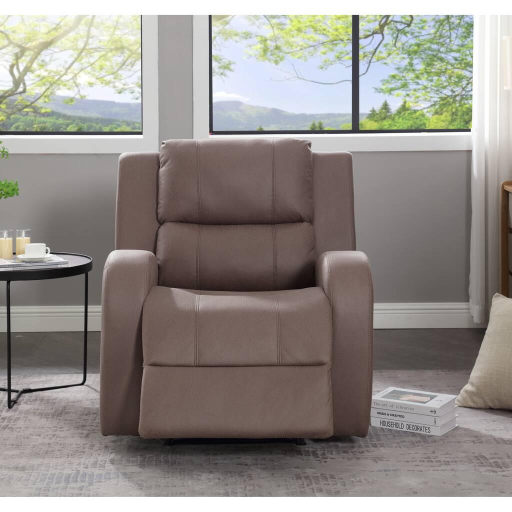 Modern Soft and Faux Leather Manual Recliner Chair