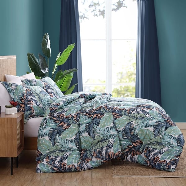slide 2 of 16, Caribbean Joe 3PC Comforter Set Full - Queen - Camo Palm
