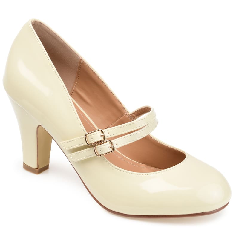 Journee Collection Women's Wendy-09-1 Round Toe High Block Heel Pumps