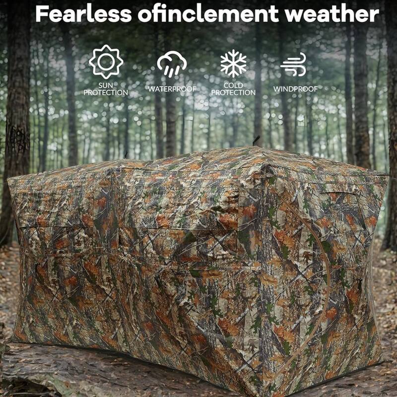 Portable 2-4 Person 270 Degree See Through Pop Up Hunting Blind with Carry Bag