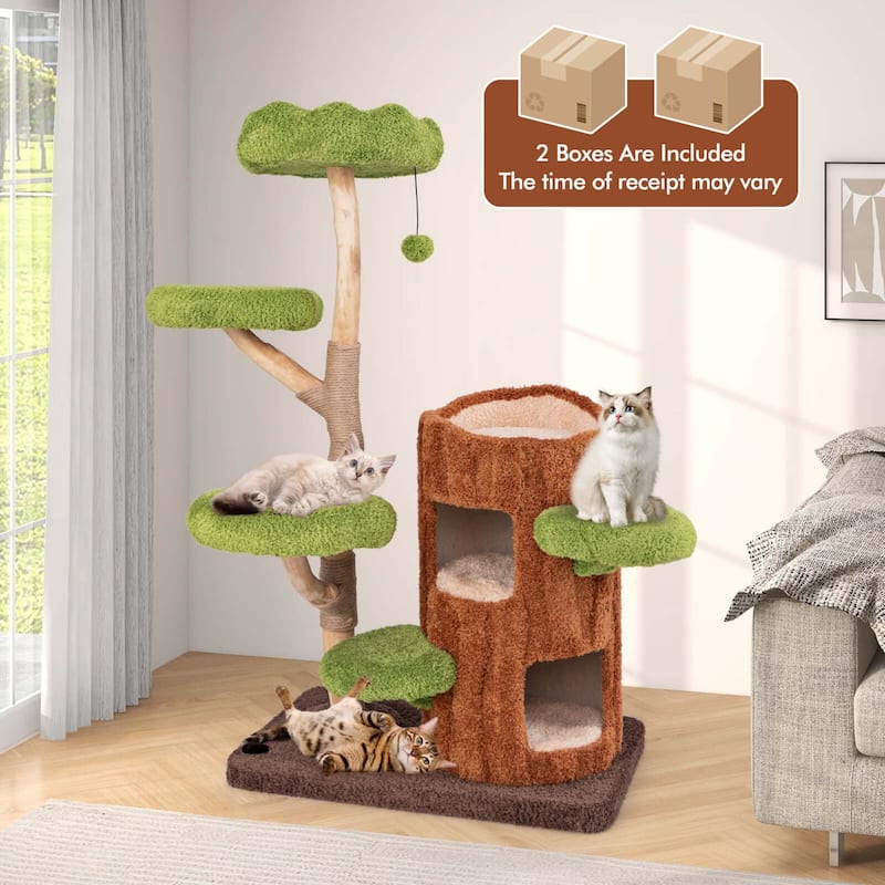Costway Multi-level Cat Tree with Double Decker Cat House Scratching - See Details
