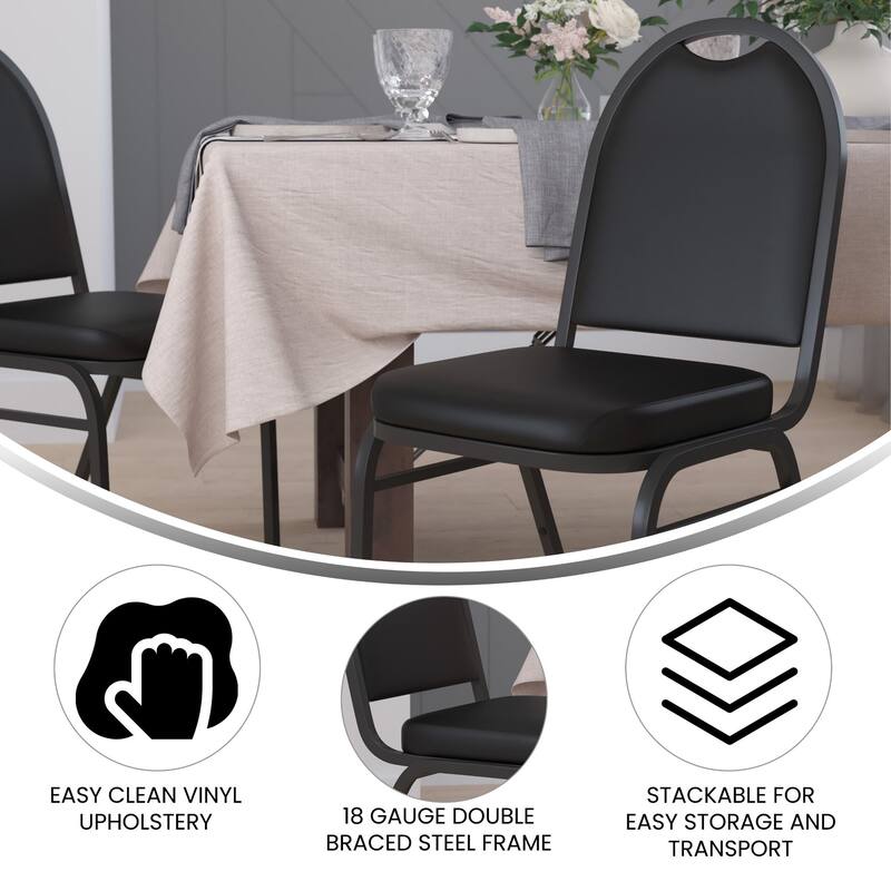 Commercial Dome Back Stacking Banquet Chair with Metal Frame