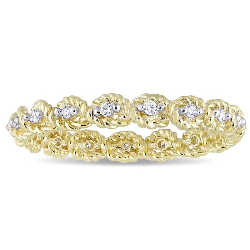 Miadora Signature Collection 10k Yellow Gold 1/6-carat Total Diamond Weight Diamond Infinity Stackab - White