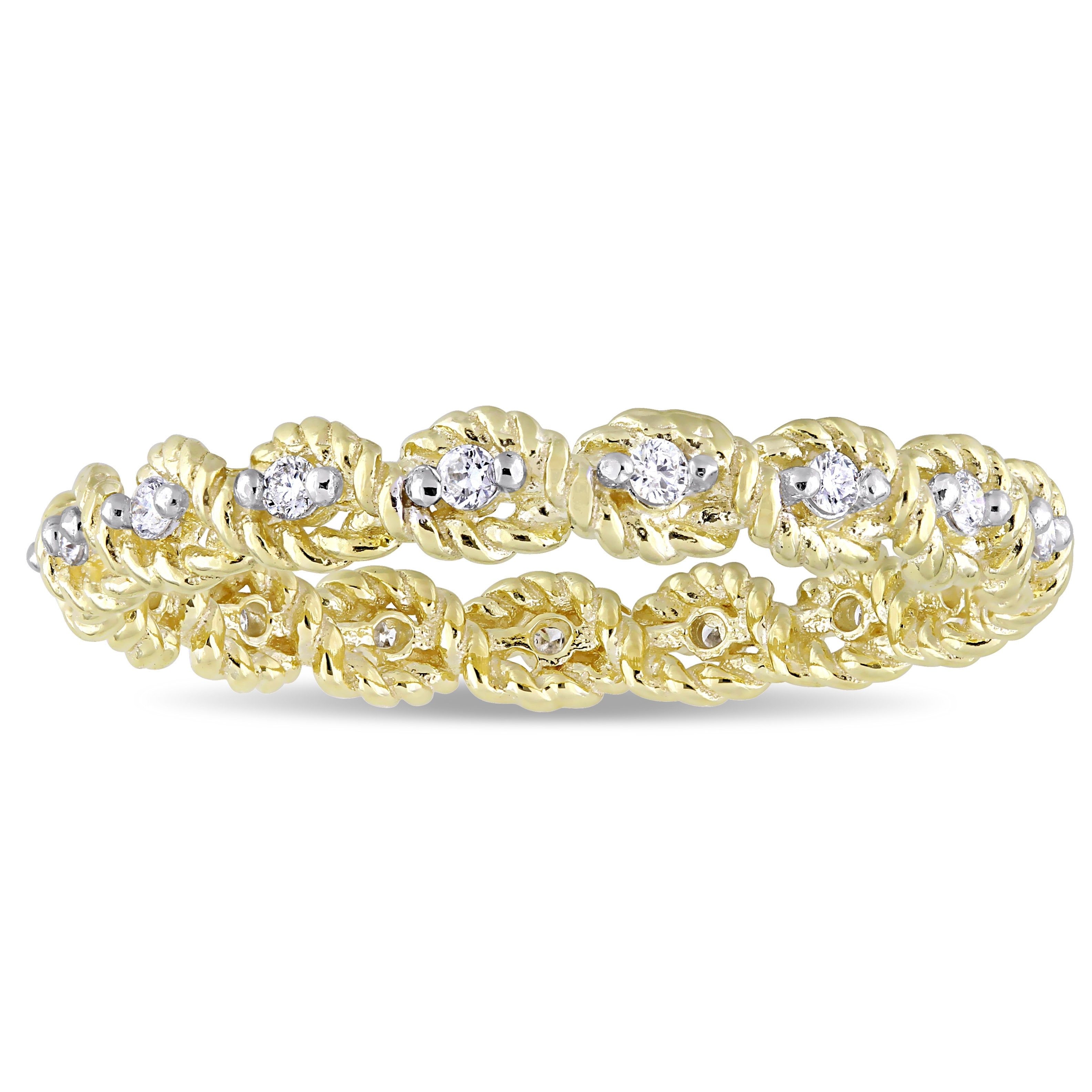 Miadora Signature Collection 10k Yellow Gold 1/6-carat Total Diamond Weight Diamond Infinity Stackab - White