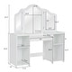 preview thumbnail 2 of 5, Kids Vanity Table Makeup Dressing Table with Four Storage Shelves