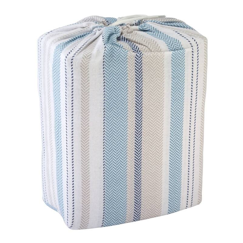 Avanti Pajama Stripe Flannel Twin Sheet Set Bed Bath & Beyond 38389192