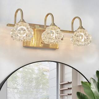 Bathroom Vanity Light 3/4/5-Light Patterned Glass Wall Sconce