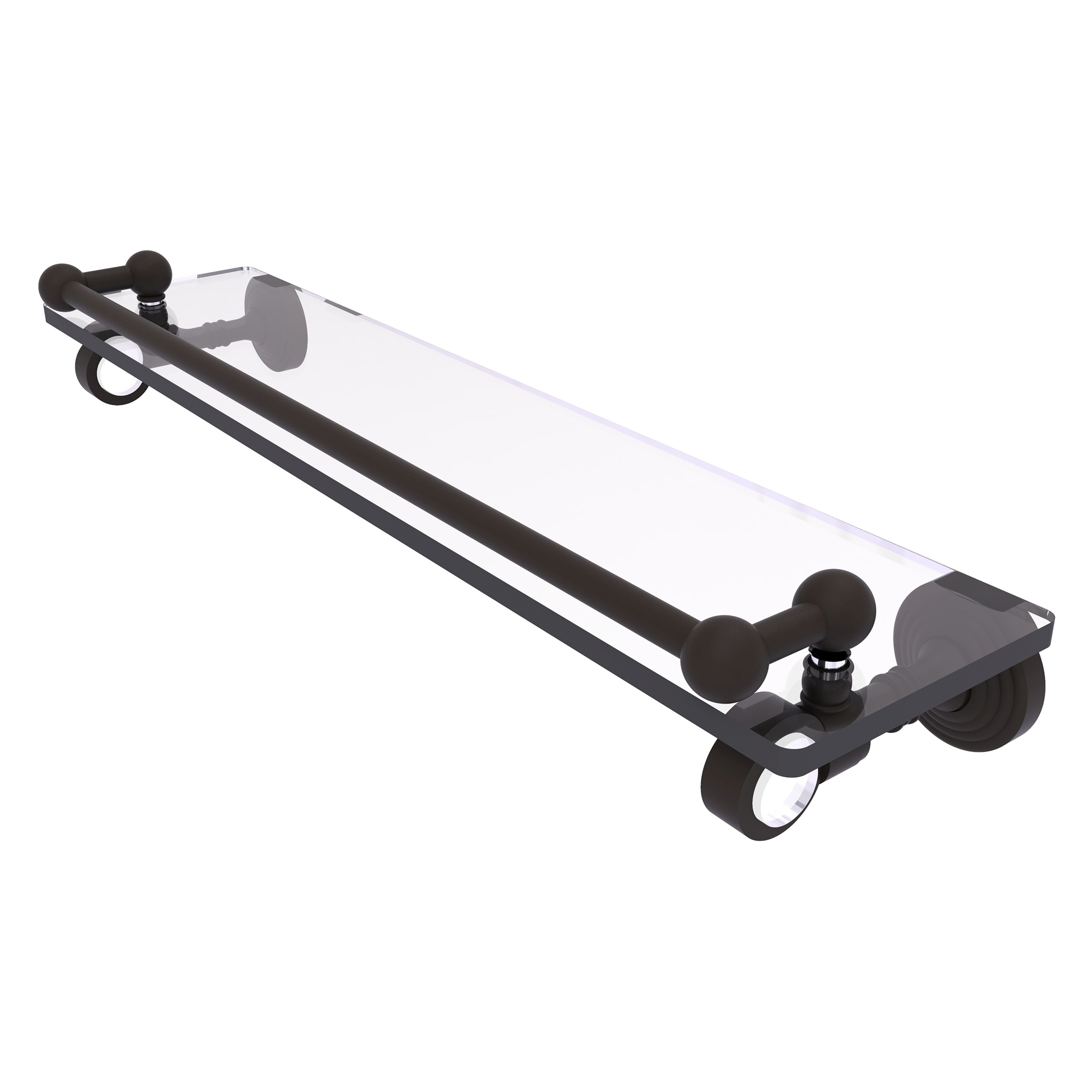 Allied Brass Pacific Grove Collection 16 Inch Glass Shelf with Gallery Rail