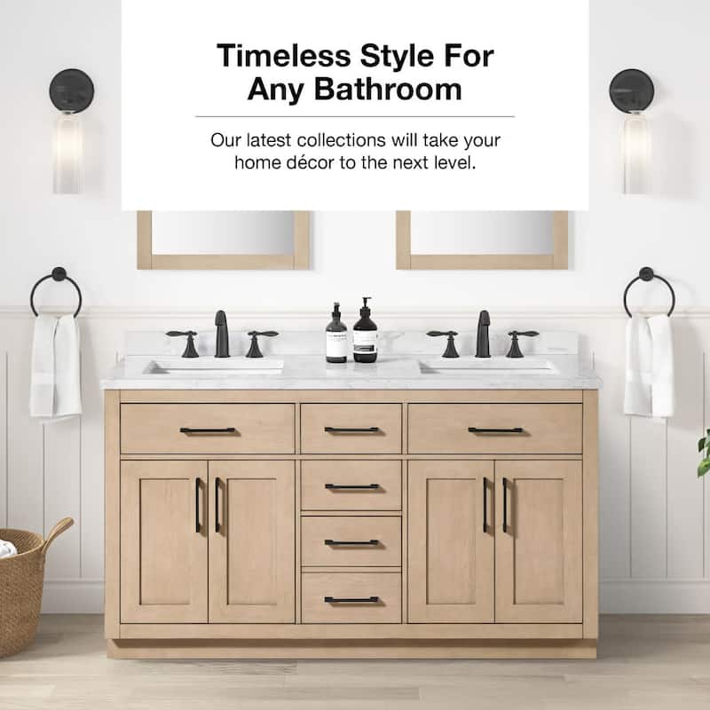 Ove Decors 15VVA-ALO260 Athea 60" Free Standing Double Basin Vanity