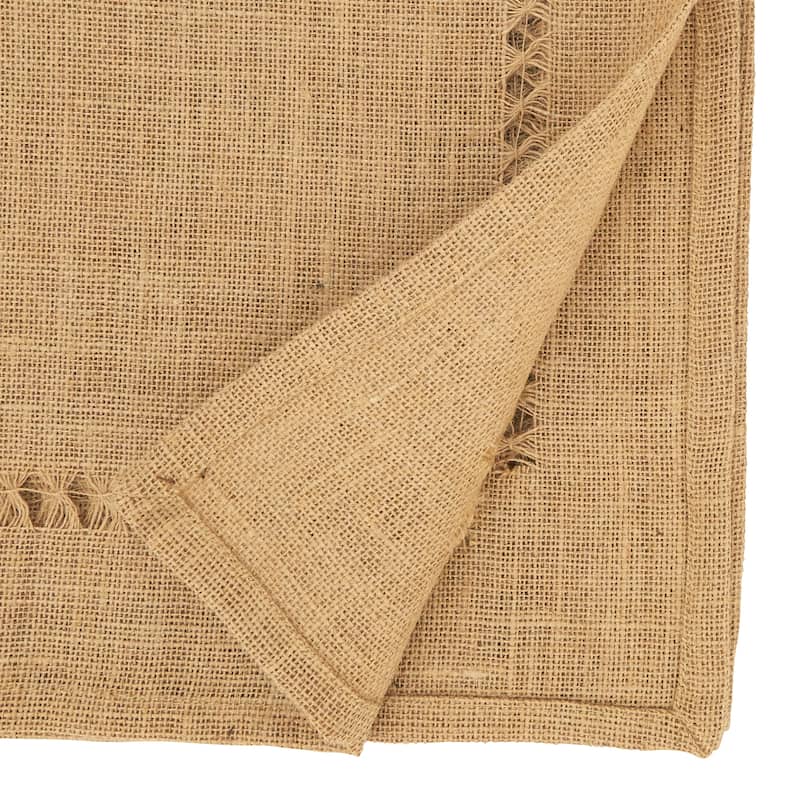 Earthy Elegance Jute Hemstitch Table Runner - 16"x72"