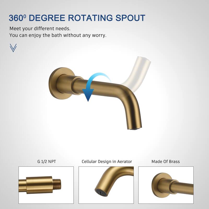 1-Spray Pattern Round 10-inch Wall Mount Shower System with Tub Faucet