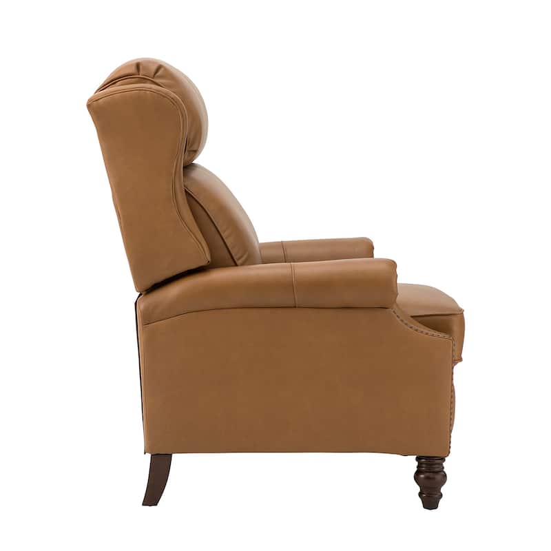 Noemon Genuine Leather Recliner with Nailhead Trims by HULALA HOME (Set of 2)