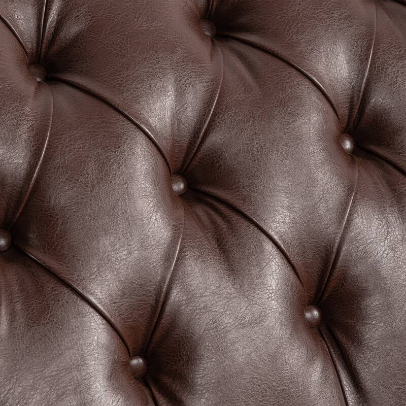 Modern 27.17" Upholstered Buttons Tufted Chaise Lounge Chair with Solid Wood Frame and Nailheads