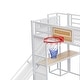 preview thumbnail 10 of 10, Full Size Loft Bed w/Desk,Wardrobe,Basketball Hoop,Slide,Staircase