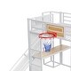 preview thumbnail 9 of 22, Industrial Full Size Loft Bed with Basketball Hoop, Slide & Stairs, Heavy Duty Metal Loft Bed Frame with Shelf, Desk & Wardrobe
